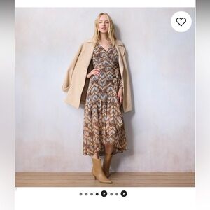 LC Lauren Conrad Women's Patterned Maxi Dress - Brown and Tan